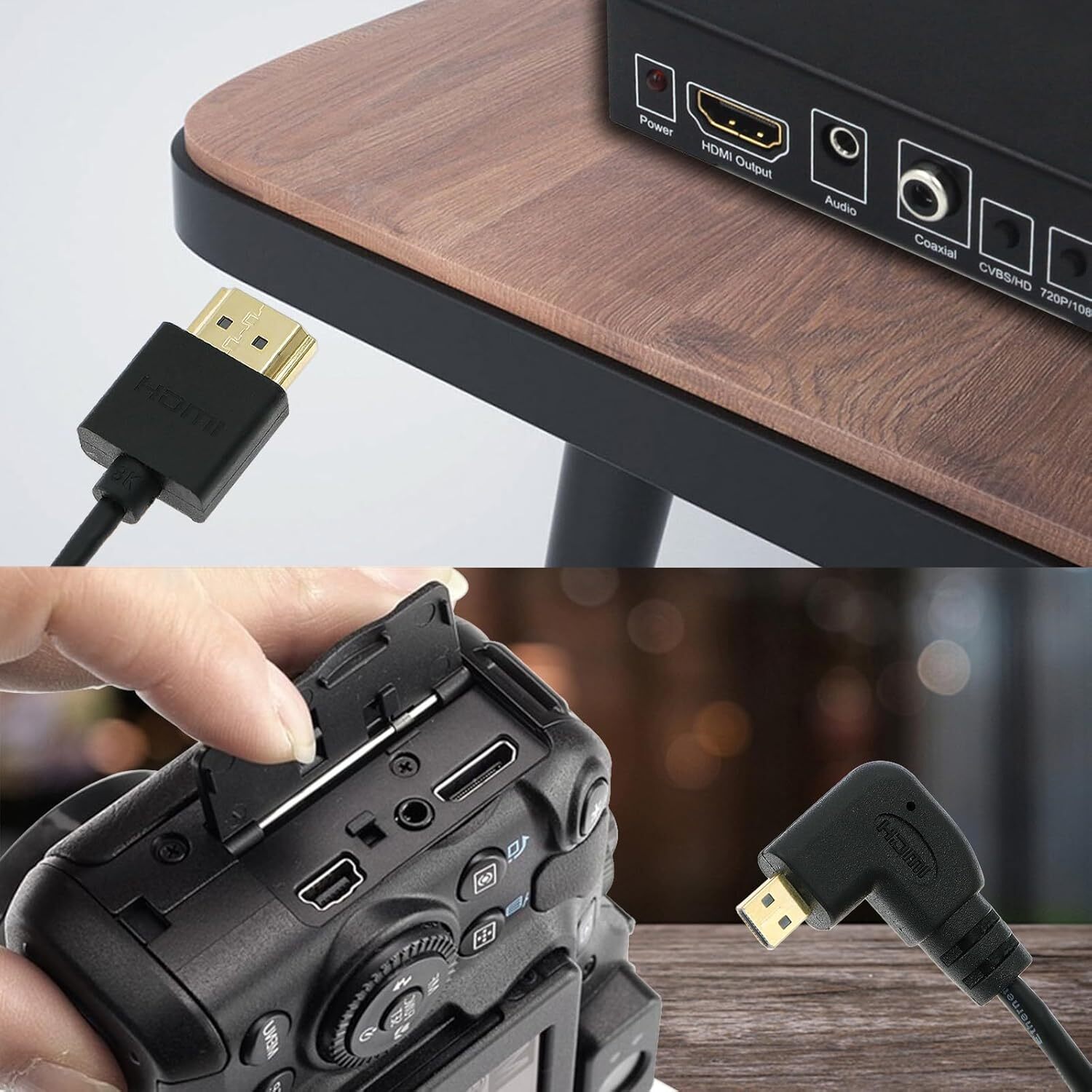 Uonecn 8K Micro HDMI to HDMI 2.1 Cable for Sony A7 iii, Micro HDMI to HDMI Cable