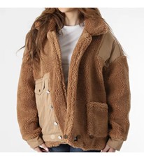 Sixth June Jacket Borg Teddy Style Boxy Oversized Large 18-20-22 Caramel Tan