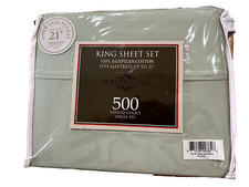 Pointehaven King Sheet Set - 500TC Egyptian Cotton Deep Pocket - New