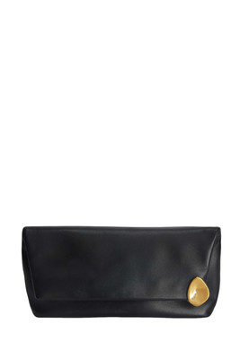 JIL SANDER Jewel $2450 Black Nappa Leather Zip Clutch New And Authentic