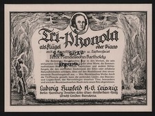 LEIPZIG, Werbung 1925, Ludwig Hupfeld AG Tri-Phonola als Flügel Piano