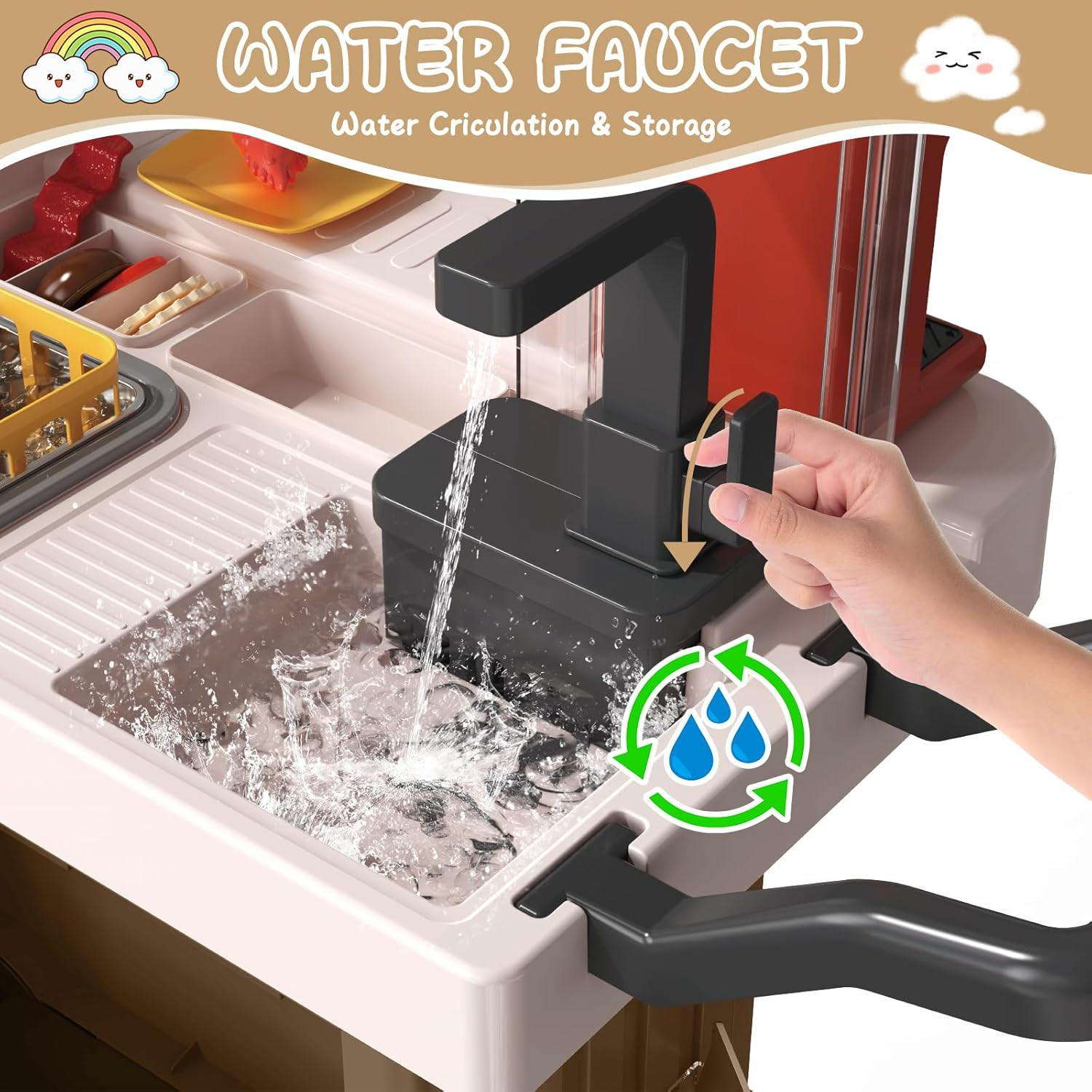 как выглядит Kids Kitchen Playset 83PCS Grill Shop Cash Register Cooking Toy Set Gifts New фото