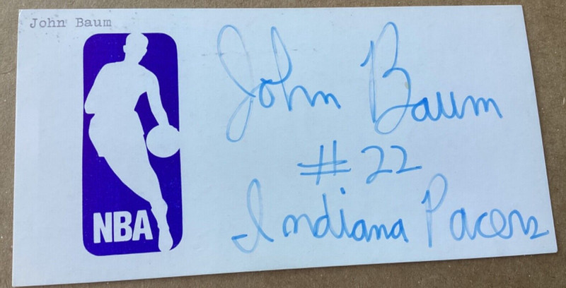 JOHN BAUM Personally Autographed Signed NBA BULLS Card PACERS ABA Free Shipping