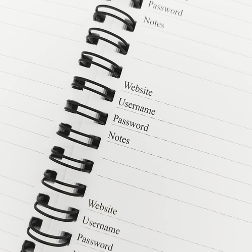Libro password a spirale con schede alfabetiche - Custode password 3,5 x 5,25 pollici con - Foto 5 di 12
