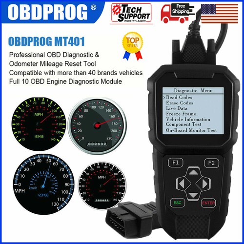 OBDPROG MT401 Odometer OBD Scanner Correction Diagnostic Adjustment Mileage eBay