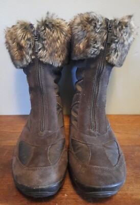 Geox Brown Leather Mid Calf Boots 45 Geox® FELICITY: Women main image 3
