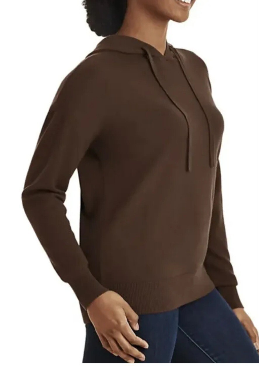 New Members Mark Womens Cashmere Blend Luxury Hoodie Sweatshirt Size M