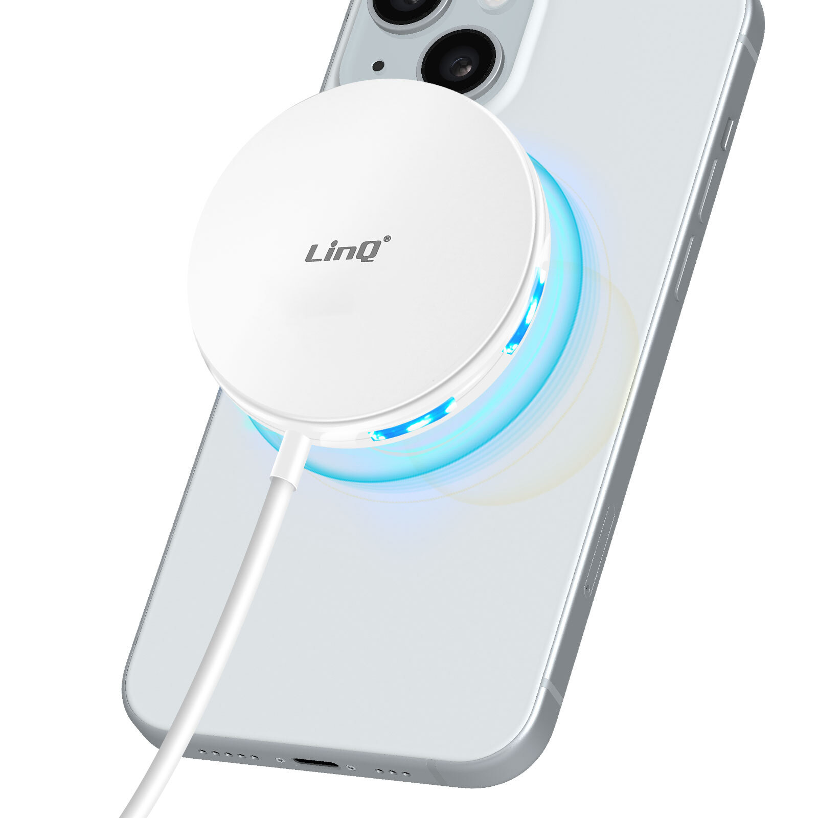 iPhone Charger 15W Fast Charge LED Indicators LinQ White