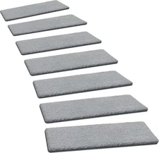 PURE ERA Carpet Stair Treads Ultra Plush 10" X 30" Gray (Set of 14)