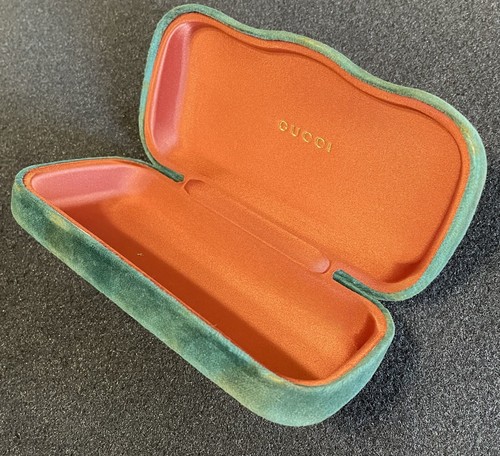Autentica custodia per sottobicchieri Gucci verde scamosciato usata grande - Foto 4 di 15