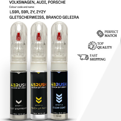 for VW,AUDI,PORSCHE LS9R,2Y,2Y2Y GLETSCHERWEISS Touch Up Paint Scratch Repair