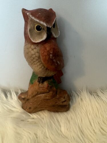 Vintage Ceramic Owl Planter Brown Orange 9x4” - Picture 1 of 6