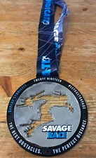 Savage Syndicate Race Medal 2019 Race Finisher Rotating Award Coin Lanyard