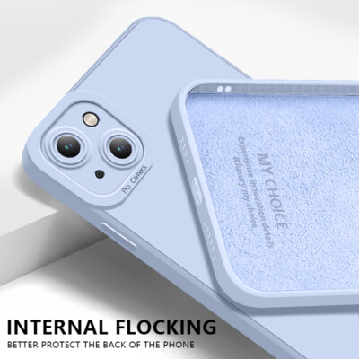 Liquid Silicone Case For iPhone 15 14 13 12 11 Pro Max XS 16 8 Camera Lens Cover