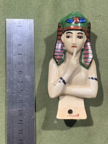 Vintage Egyptian Pottery Porcelain Tourist Statue Bust Figure 10.5cm - 第 1/4 張圖片