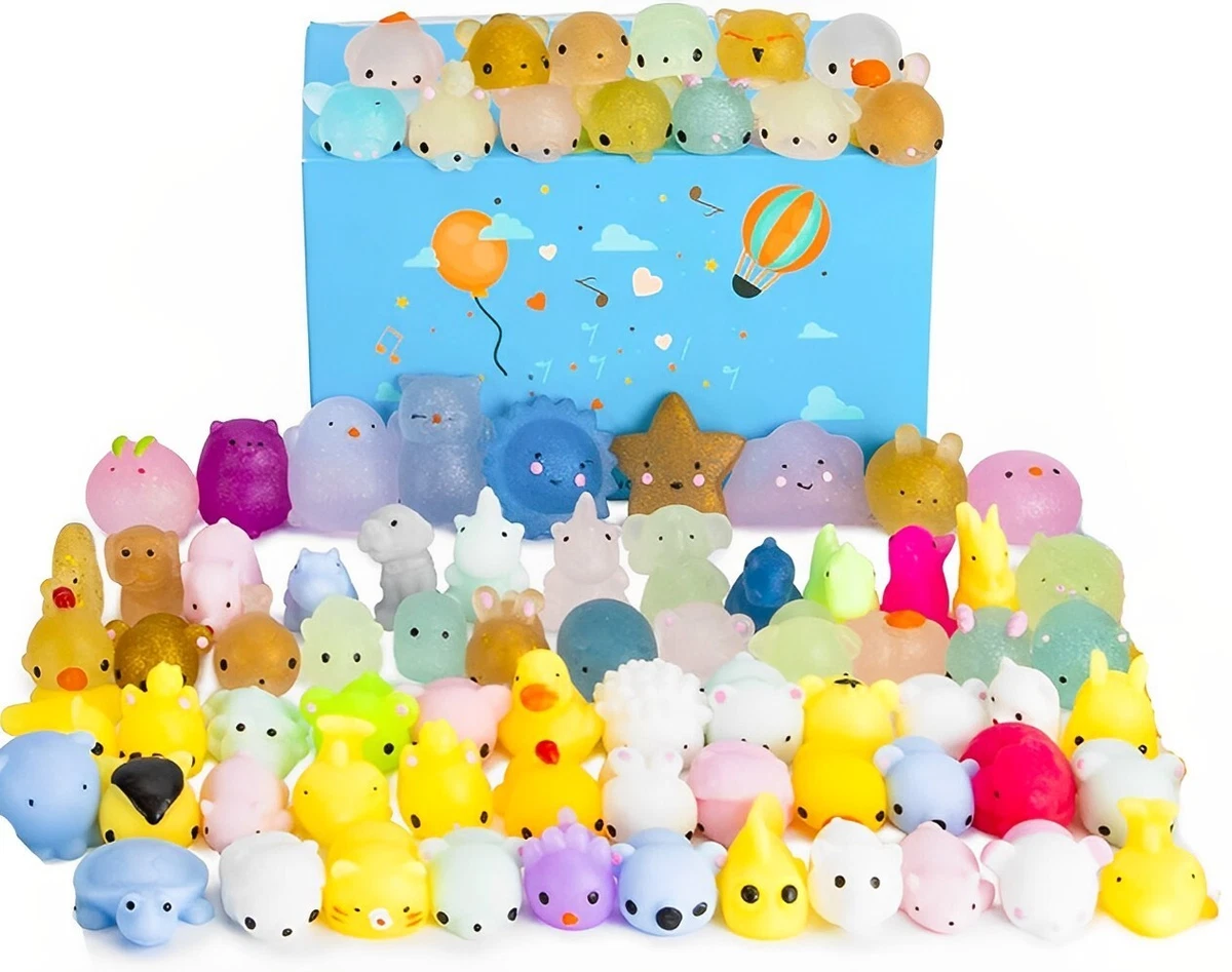 25 Squishy Mochi Squishy Toys Glitter Glow in the Dark Mini Cute