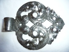 Antyczne okucie drzwiowe, wędka do drzwi, wędkarstwo liściowe, kute żelazo SE#21