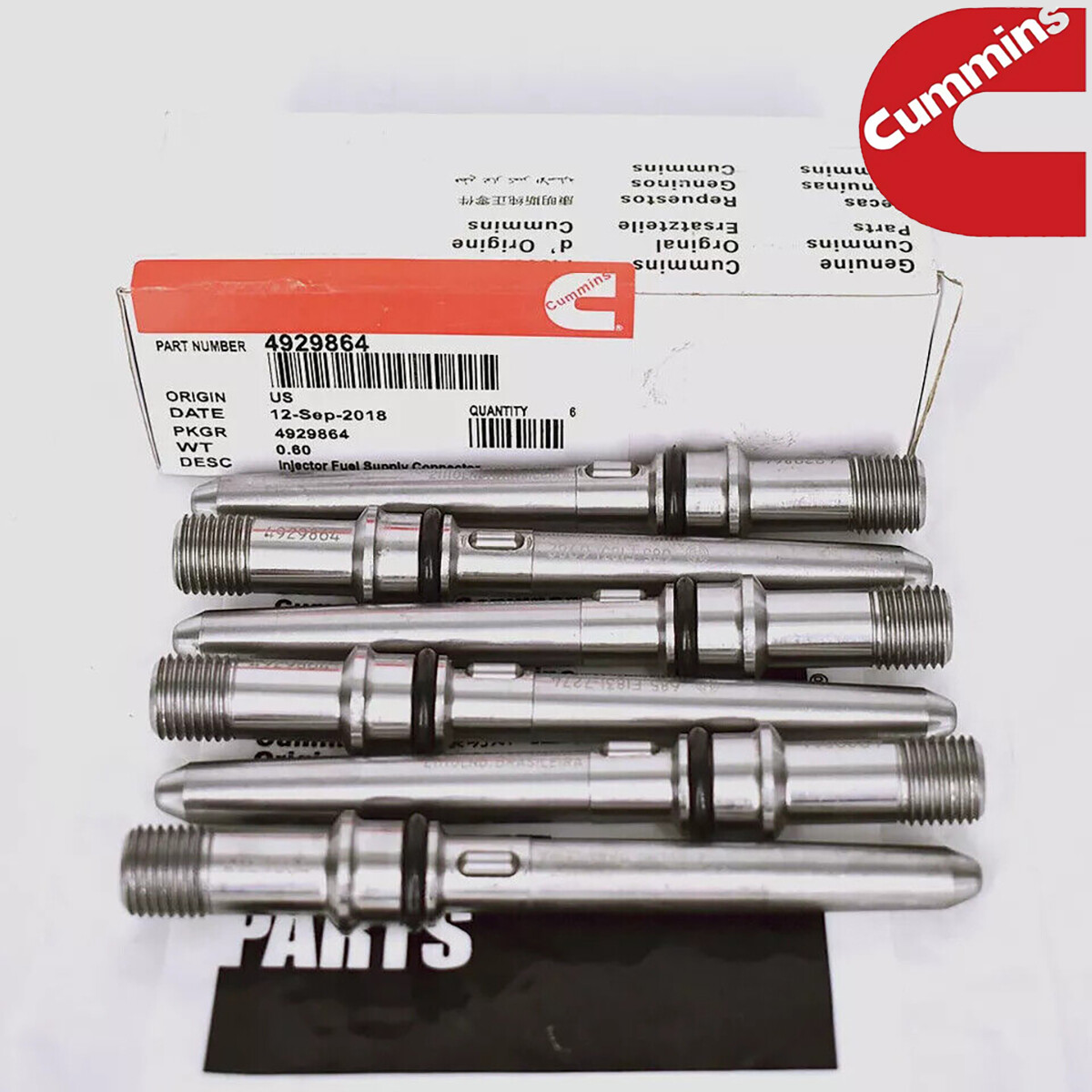 6 PCS Injector Connector Tubes 4929864 for 03-18 Dodge CUMMINS Diesel 5.9L 6.7L