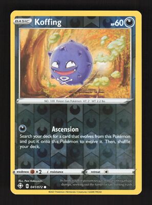 2021 Pokemon Koffing 041/072 Reverse Holo Common Shining Fates