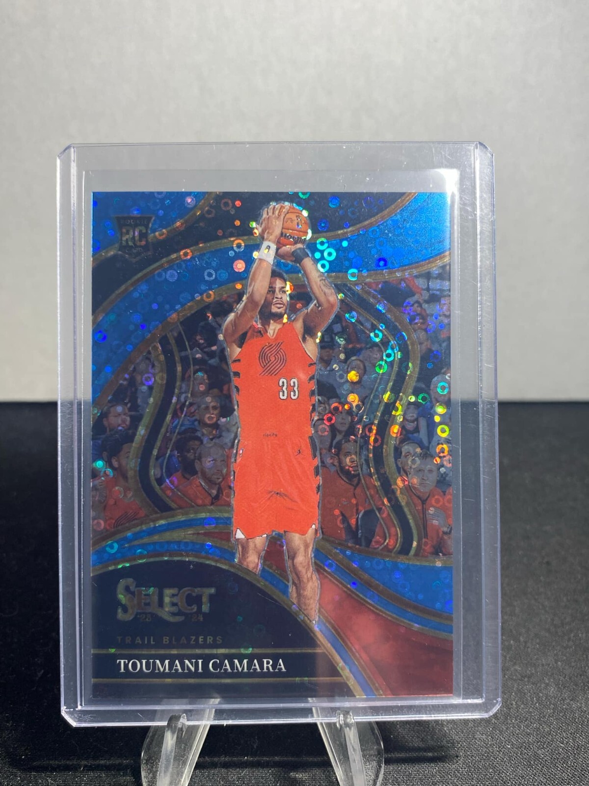2023-24 Panini Select Toumani Camara CourtsideLight Blue Disco Prizm #115 RC /99