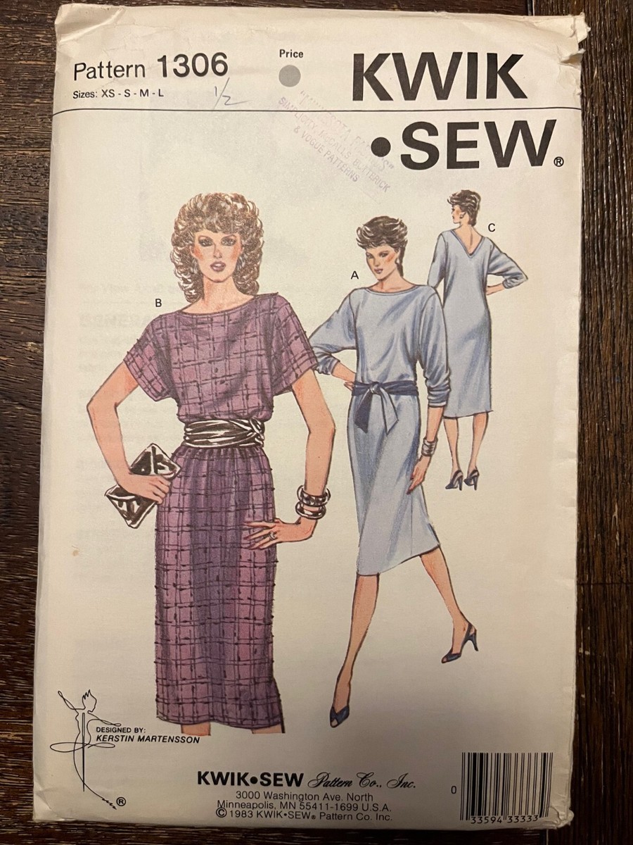 Kwik Sew 1306 Uncut Sewing Pattern, Misses' Knit Dress, Size XS-L