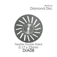 Dental Lab 3-piece Diamond Disc Dia-8 Slotted 22mm x 0.17mm for porcelain