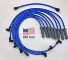FORD FE 332 352 360 390 427 428 8.5mm BLUE SPARK PLUG WIRES Points Cap USA MADE