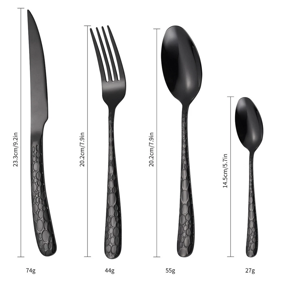 24 Stück Spülmaschinenfest Besteckset Edelstahl Messer Löffel Set für 6 Personen - Bild 2 von 4