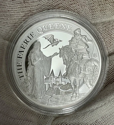 2022 St Helena Faerie Queene Una and Redcrosse 1 oz Silver Proof Coin