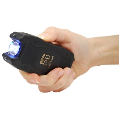 SAFETY TECHNOLOGY Hot Shot Stun Gun Black 90 Million volts Rechargeable Flashlight battery Meter