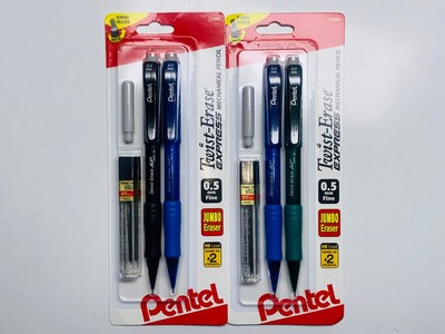 Lot Of 2 Twist-Erase EXPRESS Mechanical 0.5mm Pencils # 2 Lead With Replacements