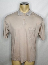 Mens Icebreaker Cool Lite wool blend beige polo golf shirt size Small