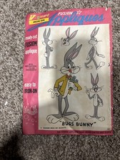 Vintage NOS 1971 Vogart Iron-On Fusion Appliques Bugs Bunny Warner Bros Looney Tunes