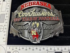 1889 to 1989 Nebraska Cornhuskers 100th Year of Football Belt Buckle 880739