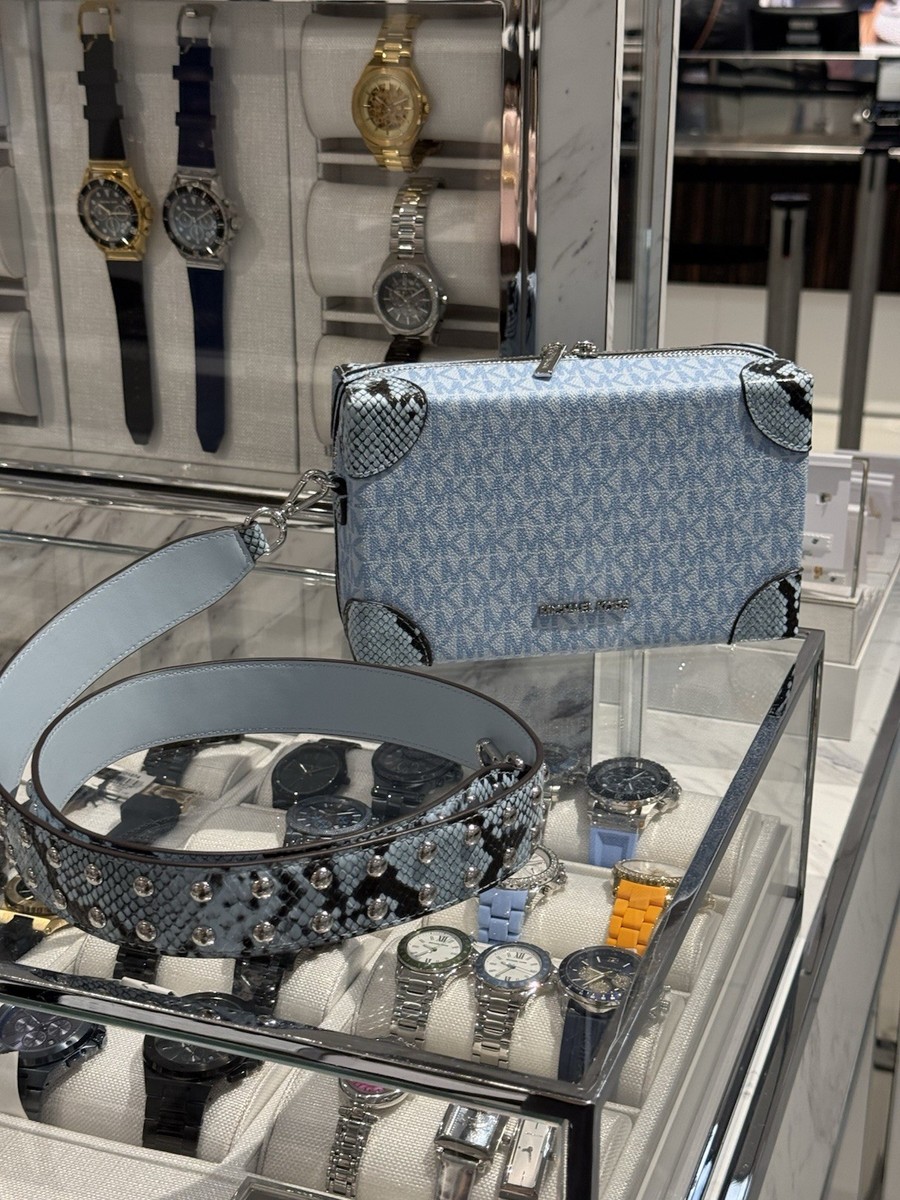 MICHAEL KORS Jeanie Small Signature Logo and Snake Embossed