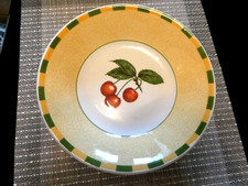 4 St. Churchill Suppenteller Somerset Obst Suppe Pastaschalen Kirschen Gelb/Grün