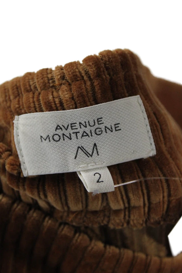 Pantalones recortados a rayas marrones Avenue Montaigne para mujer talla 2 Foto 4 de 4