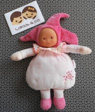 Doudou COROLLE POUPEE LUTIN ROSE FLEUR DE COTON GRELOTS 2013 24 cm - D1833