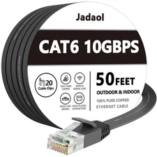 Cat 6 Ethernet Cable 50 ft, Outdoor & Indoor 10Gbps Support Cat8 Cat7 Network...