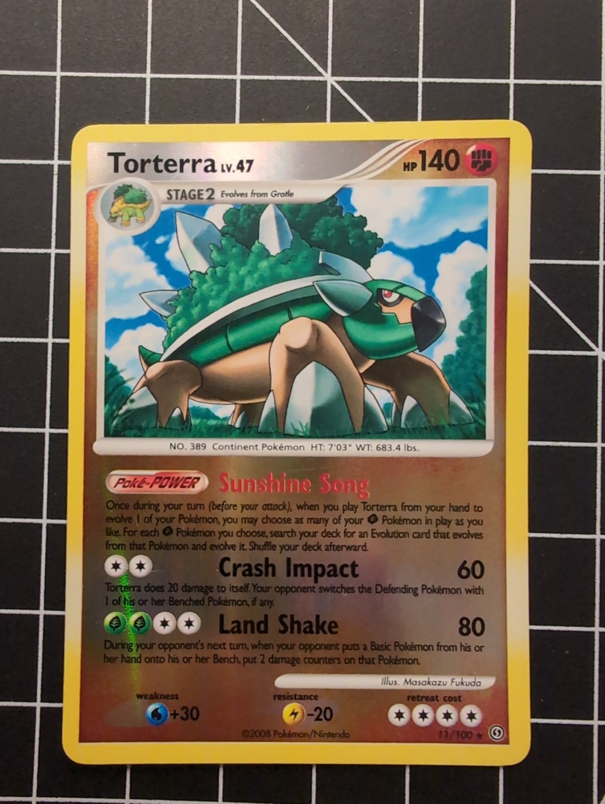 Torterra 11/100 Reverse Holo Holo Rare Stormfront Pokémon Card LP