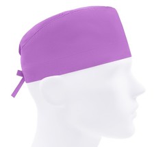 Surgical Cap Men, Solid Scrub Caps, Plain Nurse Hats, Surgeon Headgear, Lilac