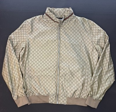 Gucci men's beige zip jacket with hood size 56 RARE