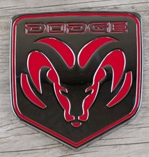 Dodge Hitch Covers DODGE Ram Logo Red/ Chrome Hitch Cover For 2 Inch And 1-1/4 Inch Hitch Receivers