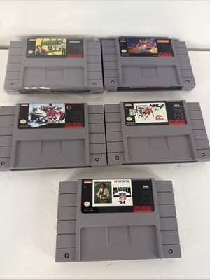 lot of 5 SNES GAMES Zombies Ate My Neighbors.Aladdin,NHL96,Madden94