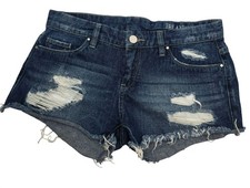 BLANKNYC Jean Shorts Womens 26 Blue Distressed Ripped Cutoff Denim Summer