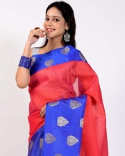 Banarasi Vastra Kora Silk Tanchoi Saree Zari  Resham Woven Skirt Border Pink