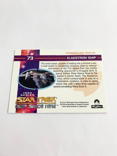 Klaestron Ship 1993 SkyBox Star Trek Deep Space Nine Card # 73 - Picture 2 of 2