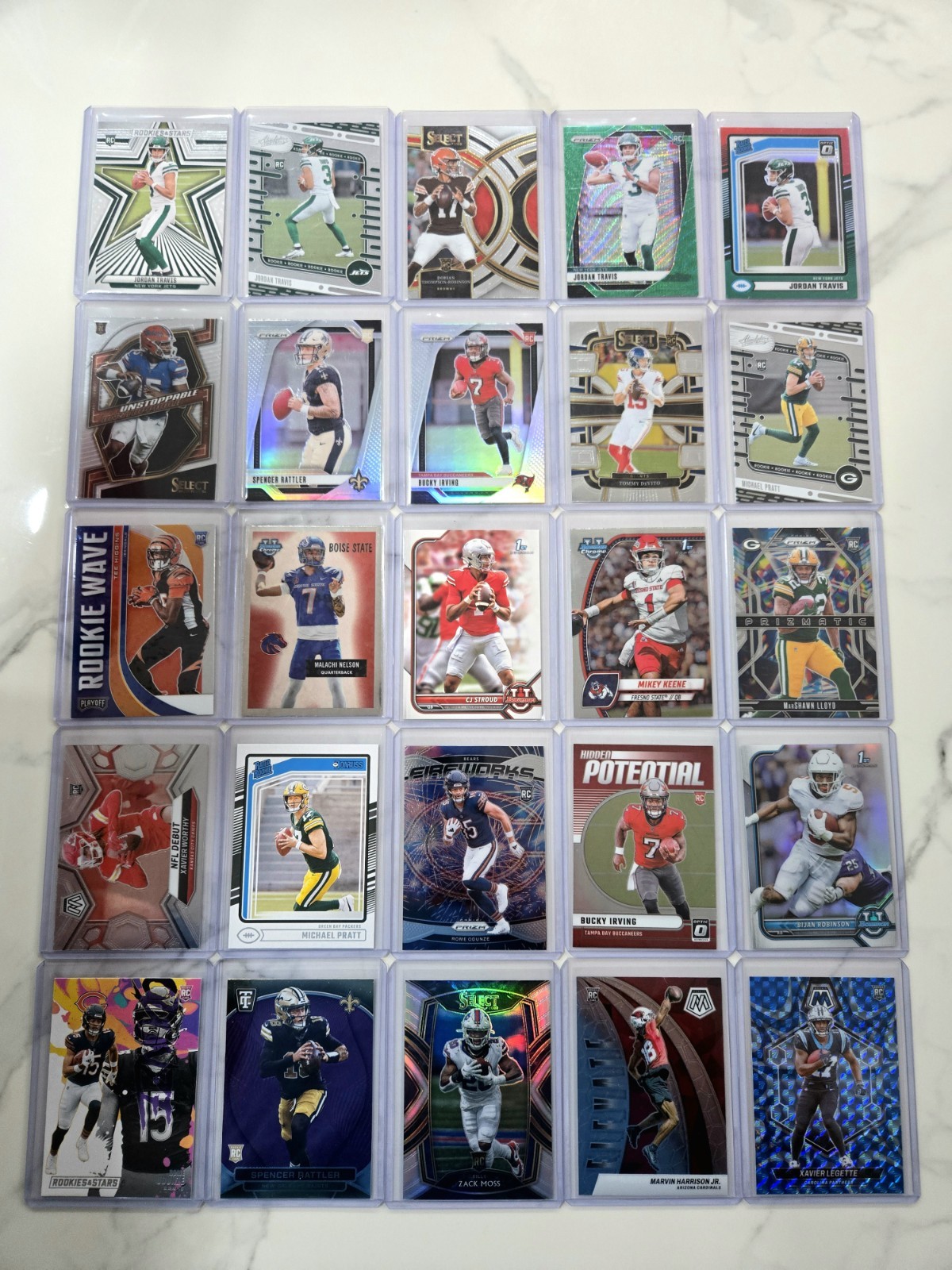 NFL Rookie Trading Card Lot - 100 Card Lot #9 Irving, Odunze, Worthy, MHJ All RC