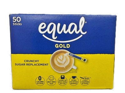 Equal Gold Süßungsmittel Steck 50 Beutel Crunchy Zucker Ersatz - 2 Packungen
