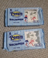 2 Pack Peeps Marshmallow Snowmen 1.5oz 42g 3/pk (6 Total) 